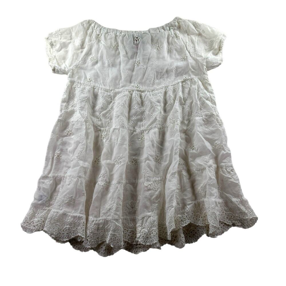Johnny Was Embroidered Tunic Womens S White Cupra Rayon Eyelet Boho Peasant Top - Picture 2 of 7